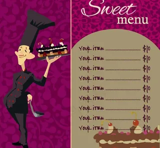 餐厅菜单模板矢量素材图片