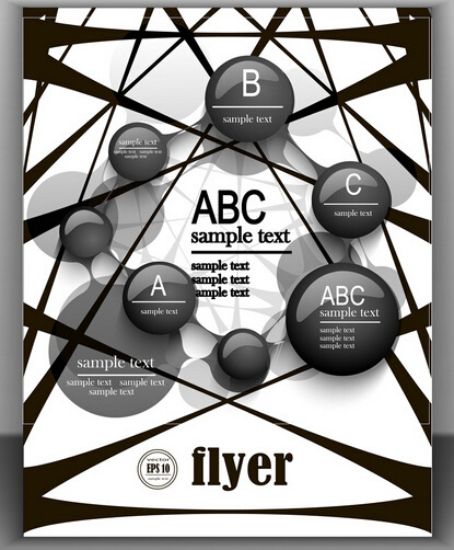 黑白画册封面设计eps,ai矢量模版下载