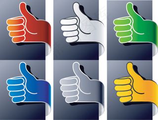 丝带矢量竖大拇指的手势