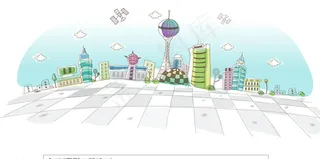 城市矢量插画图片