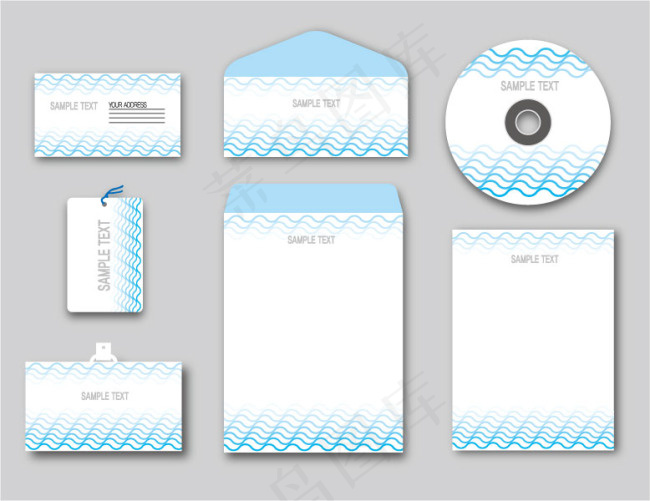 矢量图蓝色条纹品牌设计