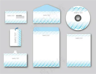 矢量图蓝色条纹品牌设计