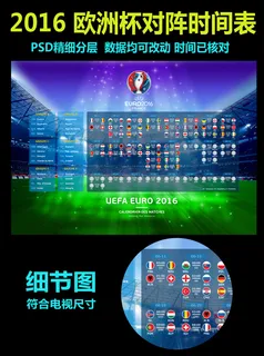 2016年欧洲杯海报对阵赛程时间表... 2016年欧洲杯海报对阵赛程时间表...
