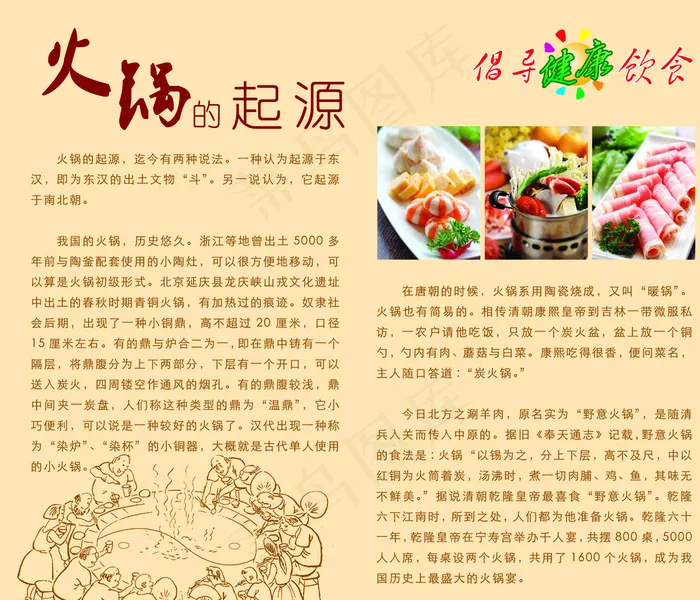 普临美食城火锅区装饰画面图片psd模版下载