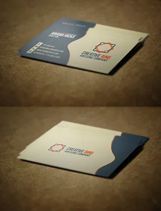 蓝色高档名片设计模板