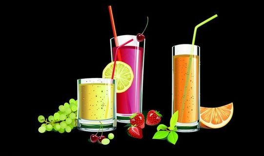 水果饮料矢量图图片