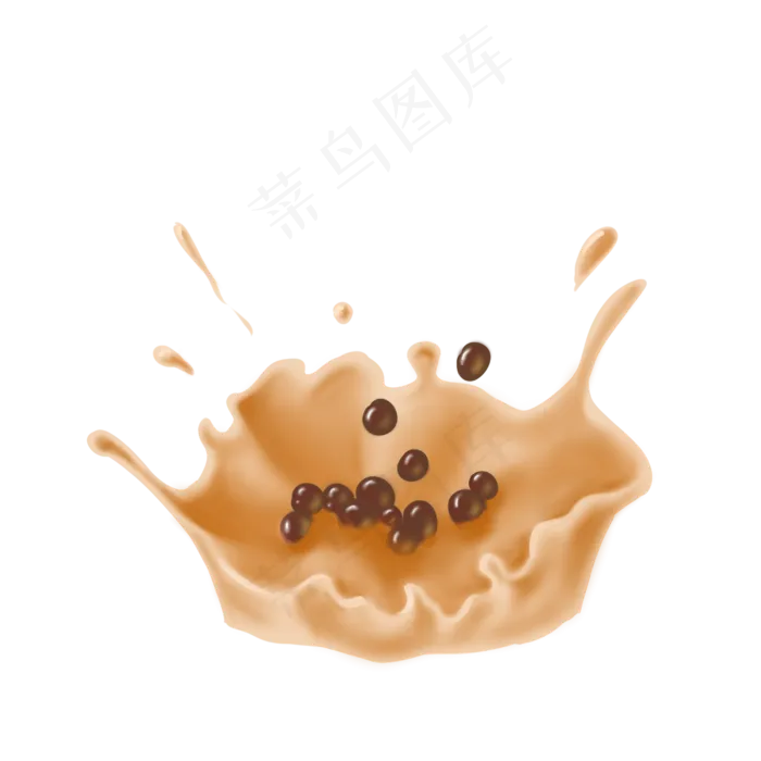 自然色简约风奶茶免抠元素 