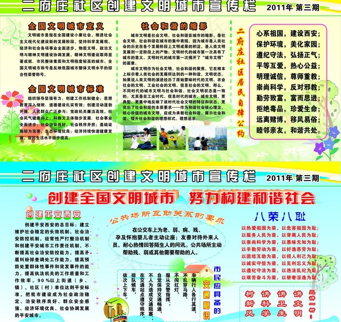 创文明城市 社区宣传栏图片