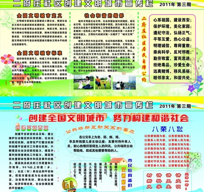 创文明城市 社区宣传栏图片
