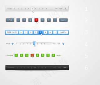 六款网站页码栏PSD素材