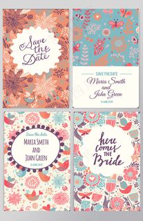 森系小清新手绘彩色花草背景平面设计