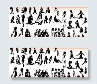 性感女孩剪影矢量图免费