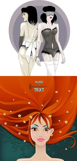 性感卡通美女矢量图下载