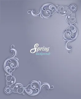 春天开花的花卉背景矢量插画