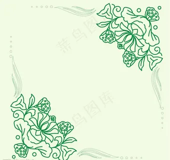 荷花、莲子花纹图片