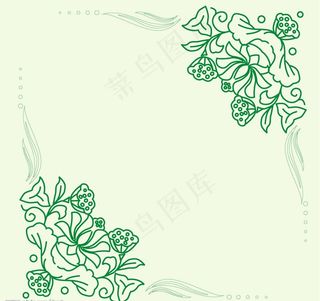 荷花、莲子花纹图片