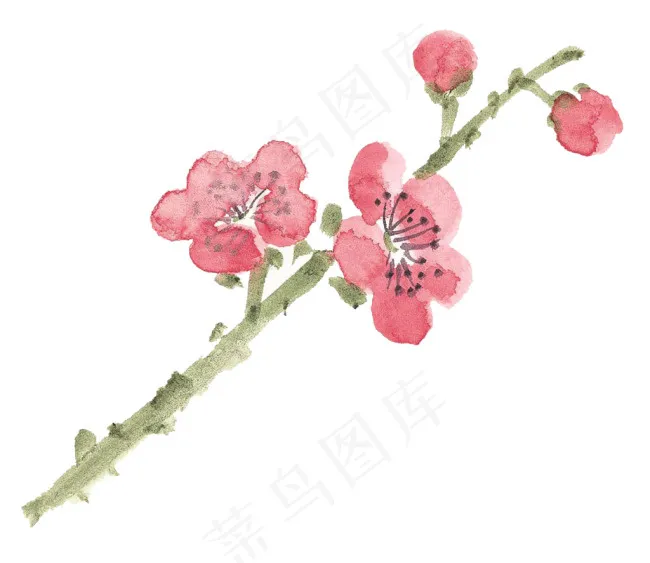 水墨梅花psd模版下载