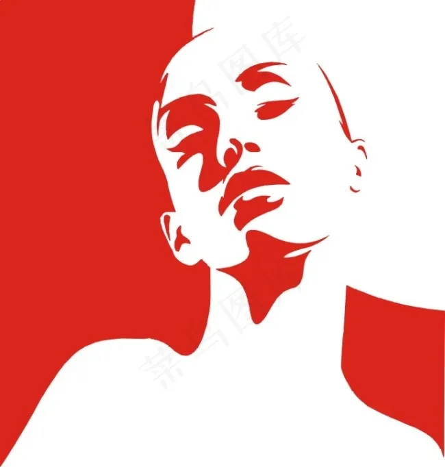 美女剪影cdr矢量模版下载