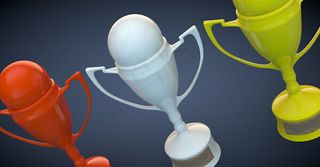 瓷质足球奖杯C4D模型