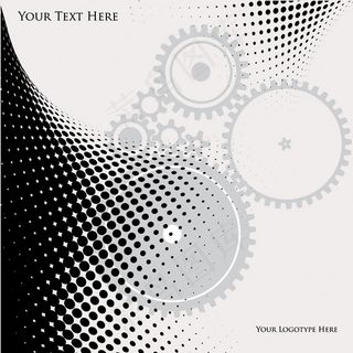 矢量动感波浪线背景齿轮图片