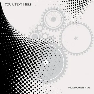 矢量动感波浪线背景齿轮图片