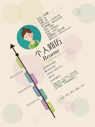 个人简历求职矢量简历海报