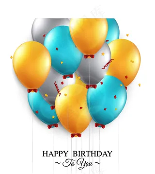 质感彩色气球矢量