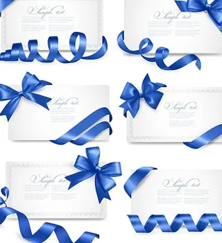 炫彩丝带卡片矢量素材