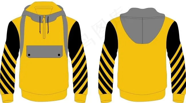 黄色卫衣cdr矢量模版下载