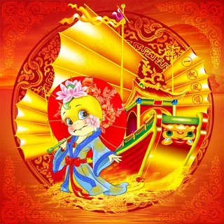 蛇年春节一划风顺PSD新春素