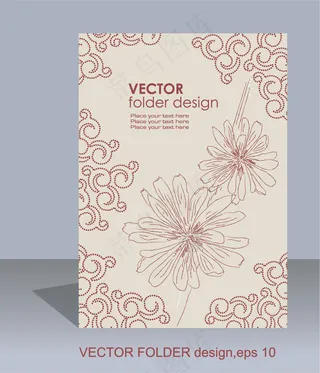 时尚花纹画册封面矢量素材