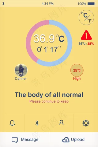 SOMY体温计手机APP交互界面2