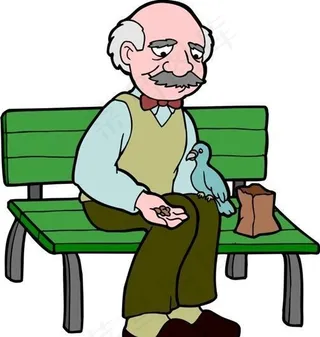 漫画老人 卡通漫画 矢量 EPS格...