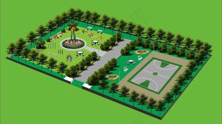 绿色场地效果图图片