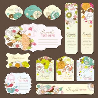 艺术花纹名片简约背景时尚卡片锈花名...