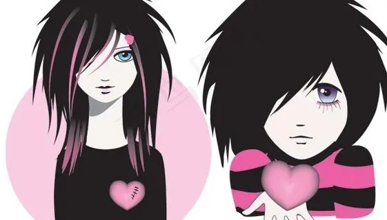 大眼睛的可爱女孩矢量素材