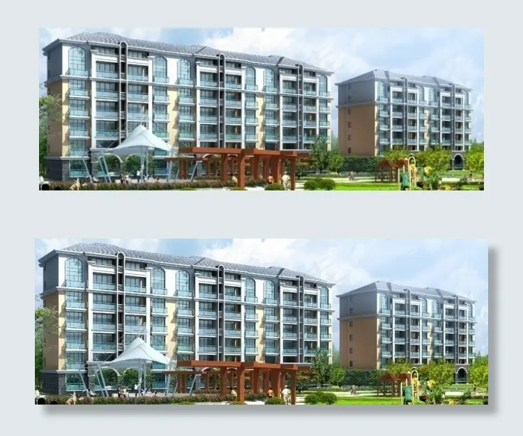 现代建筑群多层住宅小区3D模型设计