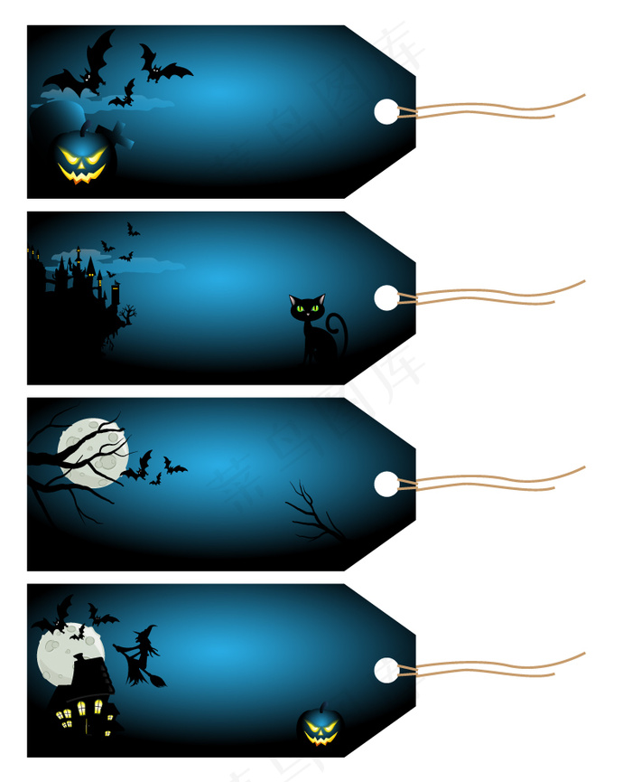 蓝色万圣节吊牌