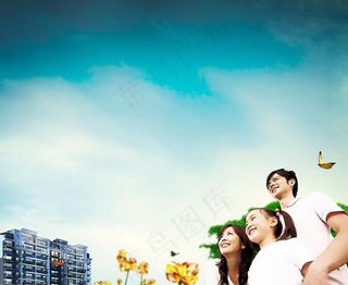 一家人阳光图片