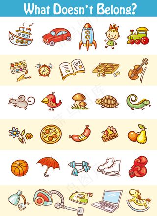 卡通动物与生活用品