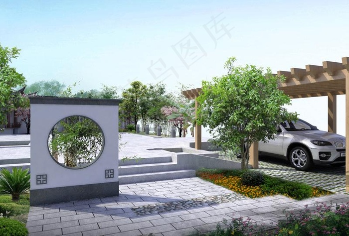 古建景观效果图图片