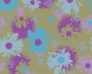 卡通墨迹花朵花纹底纹图片