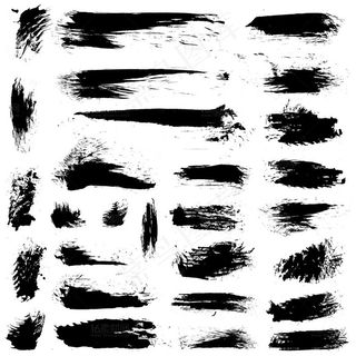 精美毛笔笔触笔刷矢量素材