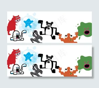 几个卡通角色矢量图