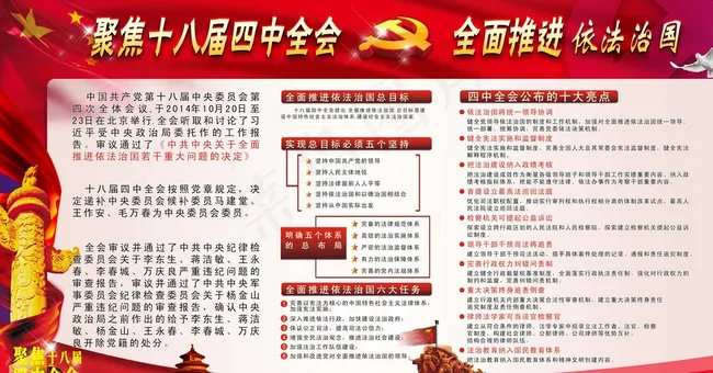 聚焦十八届四中全会图片cdr矢量模版下载