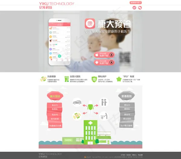 简洁科技网站PSD图片psd模版下载