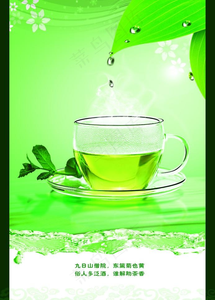 绿色清新茶文化图片