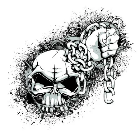 锁链骷髅eps,ai矢量模版下载