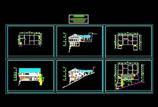 别墅设计4种类型CAD设计施工图纸...