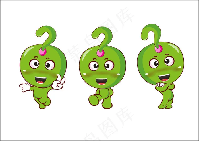 问号人物卡通问题卡通动物可爱吉祥物ai矢量模版下载